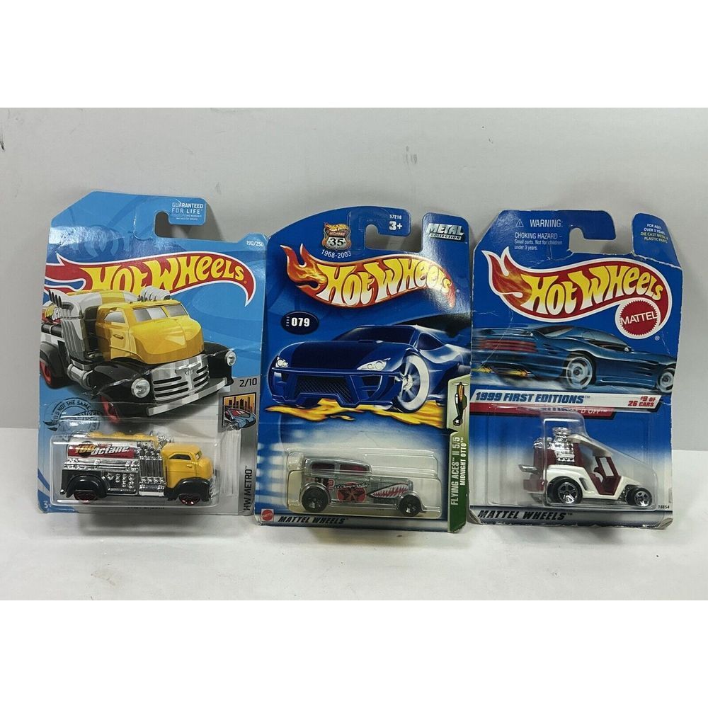 Hot Wheels Lot Of 3 1/64 Flying Aces‎ Fast Gassing 1999 First Edition Tee D Off
